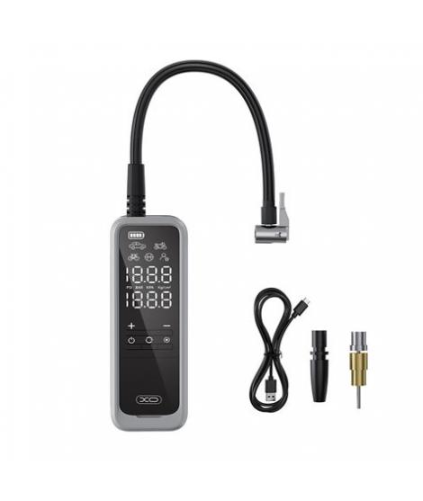 XO CZ018 Inflador de Aire Portatil - Pantalla LCD - 3 Bocas - Powerbank 5000Mah - Linterna