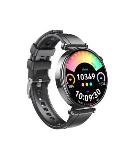 XO GT4 Mini Reloj Smartwatch Pantalla Redonda 1.32" AMOLED - Multideporte - Monitoreo del Sueño - Llamadas BT - IP68 - Color Neg