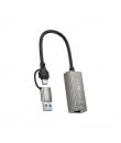 XO HUB018 Adaptador de Red RJ45 a USB 3.0 y USB-C - Color Plata