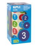 Apli Rollo de 900 Gomets Redondos con Numeros Ø 20 mm - Adhesivo Removible Base Agua - Fomenta Aprendizaje - Libre de Disolvente