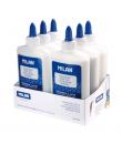 Milan Expositor con 6 Botes de Cola Blanca 250gr - Lavable y sin Disolventes - Ideal para Uso Escolar y Manualidades - Transpare
