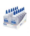 Milan Expositor con 12 Botes de Cola Transparente 118gr - Lavable y sin Disolventes - Ideal para Uso Escolar y Manualidades