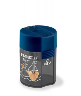 Staedtler 512 F Sacapuntas de 2 Orificios con Deposito - Para Lapices de 8.2mm y 10.2mm - Color Azul