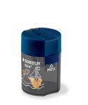 Staedtler 512 F Sacapuntas de 2 Orificios con Deposito - Para Lapices de 8.2mm y 10.2mm - Color Azul