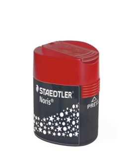Staedtler 512 F Sacapuntas de 2 Orificios con Deposito - Para Lapices de 8.2mm y 10.2mm - Color Rojo