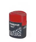 Staedtler 512 F Sacapuntas de 2 Orificios con Deposito - Para Lapices de 8.2mm y 10.2mm - Color Rojo