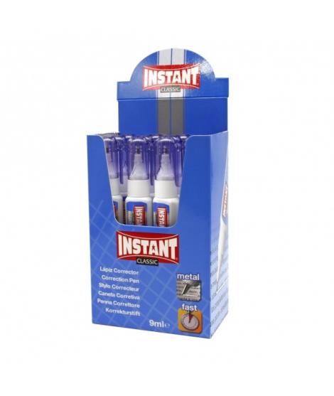 Instant Classic Boligrafo Corrector 9ml - Correccion Precisa, Limpia y Facil - Secado Rapido - Valvula de Control