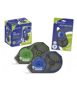 Bismark Cinta Correctora 5mmx30m - Perfecta Adherencia al Papel - Presentacion en Blister Individual - Colores Surtidos Aleatori
