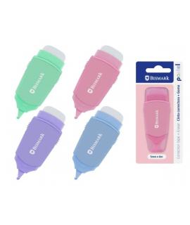 Bismark Pastel Cinta Correctora 5mmx6m con Goma de Borrar - Perfecta Adherencia al Papel - Presentacion en Blister - Cuerpo de C