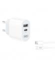 XO Cargador de Corriente L97 Tipo C + USB + Cable Lightning