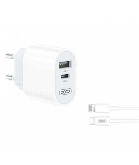 XO Cargador de Corriente L97 Tipo C + USB + Cable Lightning