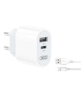 XO Cargador de Corriente L97 Tipo C + USB + Cable Micro USB