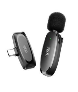 XO MKF08A Microfono Inalambrico de Solapa - Conector Tipo C - Autonomia hasta 6 Horas - Alcance 10 Metros - Color Negro