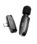 XO MKF08A Microfono Inalambrico de Solapa - Conector Tipo C - Autonomia hasta 6 Horas - Alcance 10 Metros - Color Negro