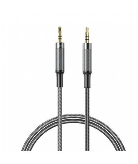 XO NBR279C Cable Audio Jack 3.5mm Macho a Jack 3.5mm Macho - 1m - Trenzado - Color Negro