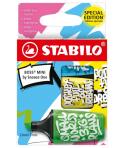 Stabilo Boss Mini by Snooze One Pack de 3 Mini Marcadores Fluorescentes - Trazo entre 2 y 5mm - Tinta con Base de Agua - Antisec