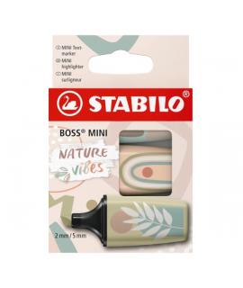 Stabilo Boss Mini Naturevibes Pack de 3 Marcadores Fluorescentes - Trazo entre 2 y 5mm - Tinta con Base de Agua - Antisecado - C