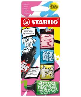 Stabilo Boss Mini by Snooze One Pack de 5 Mini Marcadores Fluorescentes - Trazo entre 2 y 5mm - Tinta con Base de Agua - Antisec