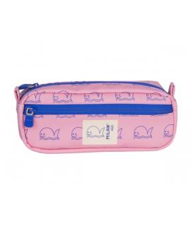 Milan Coleccion 460 Portatodo Rectangular - 2 Compartimentos con Cremallera - Color Rosa/Azul