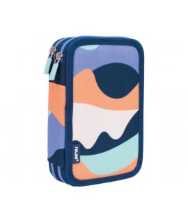 Milan The Fun Plumier de 2 Pisos con 2 Gomas de Borrar, Sacapuntas, Lapiz, Boligrafo Capsule, Regla, 12 Lapices de Colores y 18 