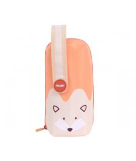Milan Fun Animals Pack de 4 Estuches con Contenido de Serie - Contenido: Goma de Borrar, 2 Sacapuntas, Lapiz, 1 Boligrafo Sway A