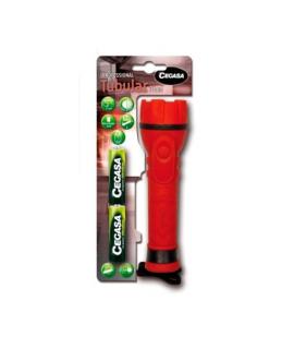 Cegasa Profesional Linterna de 3 LED - Cuerpo de Goma Antideslizante - Resistente a Golpes y Humedad - Funciona con 2 Pilas LR6 