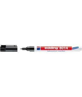 Edding 8014 Rotulador Permanente Especial Laboratorio - Punta Redonda 1mm - Tinta Apta para Superficies Lisas y Transparentes - 