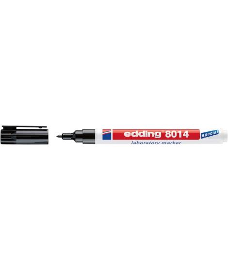 Edding 8014 Rotulador Permanente Especial Laboratorio - Punta Redonda 1mm - Tinta Apta para Superficies Lisas y Transparentes - 