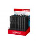 Stabilo Dr!ver Expositor con 32 Rotuladores Surtidos de Punta Media 0.8mm y Fina 0.4mm - Tinta a Prueba de Manchas, Inodora y co
