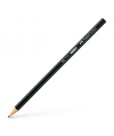 Faber-Castell Castell 1111 Lapiz de Grafito HB - Mina Resistente a la Rotura - Cuerpo con Acabado en Negro