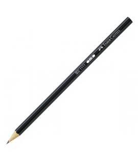 Faber-Castell Castell 1111 Lapiz de Grafito B - Mina Resistente a la Rotura - Cuerpo con Acabado en Negro