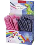 Faber-Castell Expositor de 144 Lapices de Grafito HB - Diseños con Motivos de Dinosaurios y Unicornios - Colores Surtidos