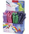 Faber-Castell Expositor de 120 Lapices de Grafito HB - Diseños con Motivos de Dinosaurios y Unicornios - Colores Surtidos