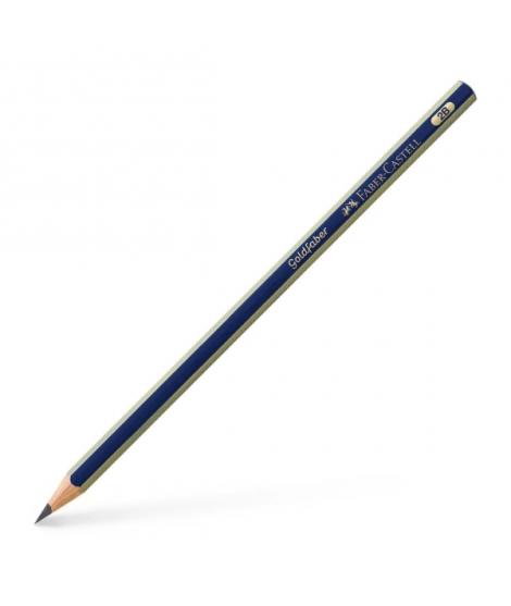 Faber-Castell Goldfaber 1221 Lapiz de Grafito 2B - Alta Calidad - Resistente a la Rotura - Cuerpo en Azul y Rayas Doradas