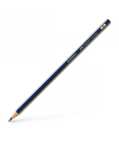 Faber-Castell Goldfaber 1221 Lapiz de Grafito H - Alta Calidad - Resistente a la Rotura - Cuerpo en Azul y Rayas Doradas