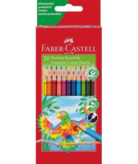 Faber-Castell Super Mine Ergonomics Pack de 24 Lapices de Colores Triangulares Ergonomicos - Mina de 4mm - Resistencia a la Rotu