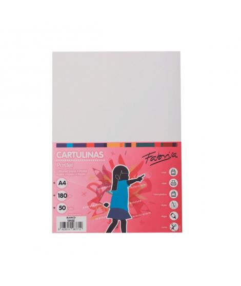 Fabrisa Pack de 50 Cartulinas 180 g/m² - Tamaño A4 - Color Blanco