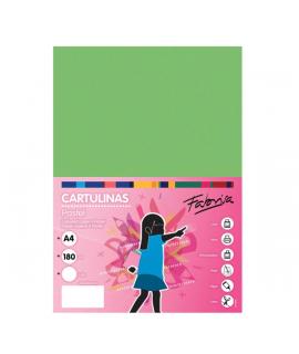 Fabrisa Pack de 50 Cartulinas 180 g/m² - Tamaño A4 - Color Verde