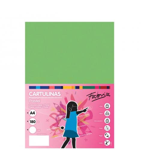 Fabrisa Pack de 50 Cartulinas 180 g/m² - Tamaño A4 - Color Verde