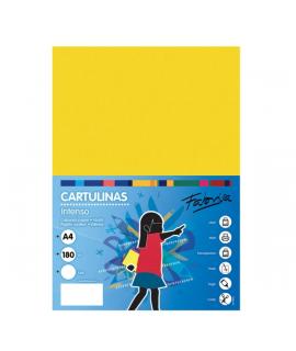 Fabrisa Pack de 50 Cartulinas 180 g/m² - Tamaño A4 - Color Amarillo Fuerte