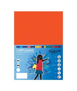 Fabrisa Pack de 50 Cartulinas 180 g/m² - Tamaño A4 - Color Naranja