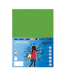 Fabrisa Pack de 50 Cartulinas 180 g/m² - Tamaño A4 - Color Verde Fuerte