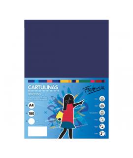 Fabrisa Pack de 50 Cartulinas 180 g/m² - Tamaño A4 - Color Azul Oscuro