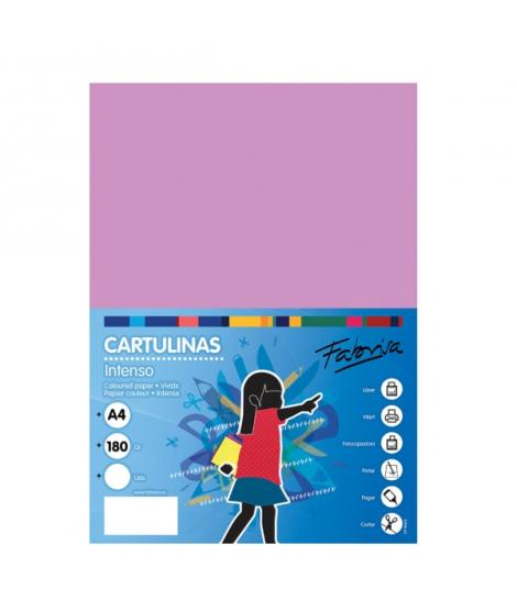 Fabrisa Pack de 50 Cartulinas 180 g/m² - Tamaño A4 - Color Lila