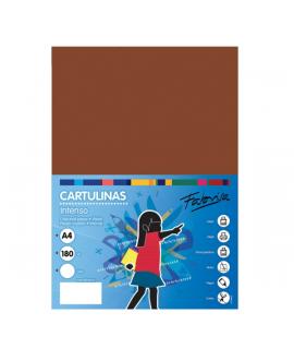 Fabrisa Pack de 50 Cartulinas 180 g/m² - Tamaño A4 - Color Marron