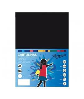 Fabrisa Pack de 100 Cartulinas 180 g/m² - Tamaño A4 - Color Negro