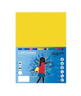 Fabrisa Pack de 25 Cartulinas 180 g/m² - Tamaño A3 - Color Amarillo Fuerte
