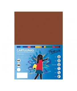 Fabrisa Pack de 25 Cartulinas 180 g/m² - Tamaño A3 - Color Marron