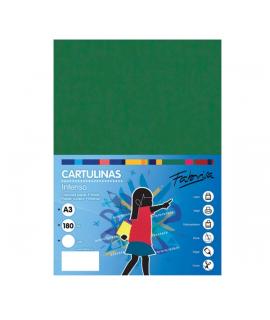 Fabrisa Pack de 25 Cartulinas 180 g/m² - Tamaño A3 - Color Verde Oscuro