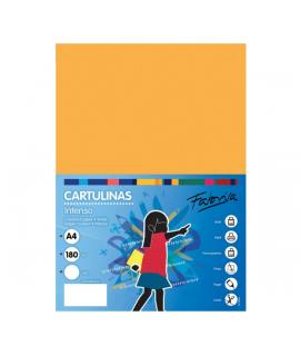 Fabrisa Pack de 50 Cartulinas 180 g/m² - Tamaño A4 - Color Amarillo Oro